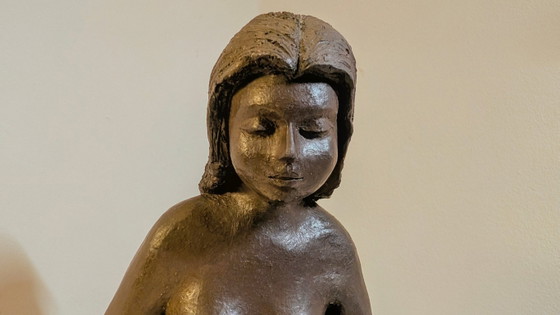 Handmade artist or studio ceramic, ceramic figure, approx. 25 cm, marked 84 – Sculpture (photo 3 of 9)