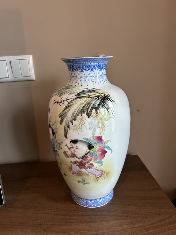 Magnifique Vase chinois en porcelaine - Jingdezhen (photo 3 of 10)
