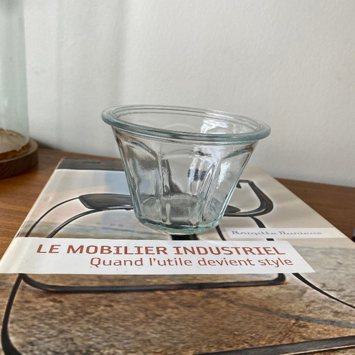 Antique faceted conical glass jam jar