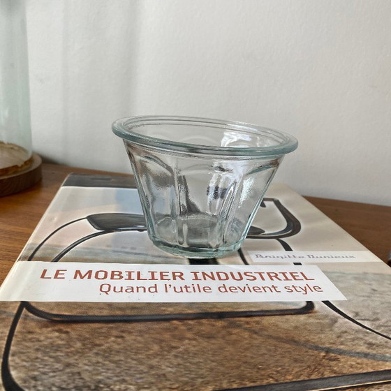 Image 1 of Antique faceted conical glass jam jar