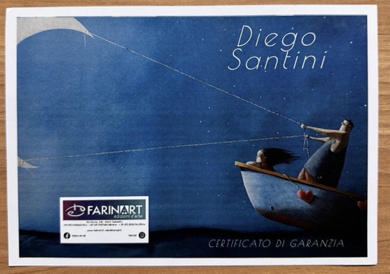 Fine Art Giclée-Gemälde von Diego Santini, 35 x 35 cm, gerahmt: Sterne nach Belieben – Kunst, Glass, Paper (photo 5 of 6)
