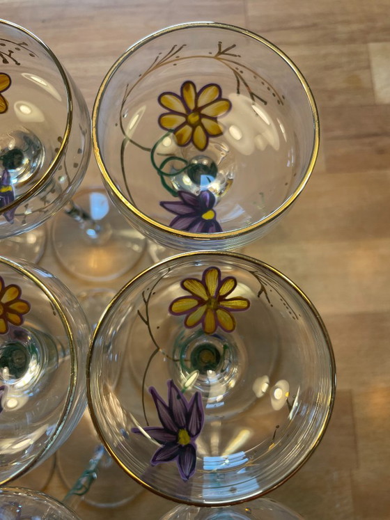 Set di 12 bicchieri da liquore Paul Nagel serie Tiffany dipinti a mano vintage – Bicchieri e caraffe, Glass (photo 11 of 16)
