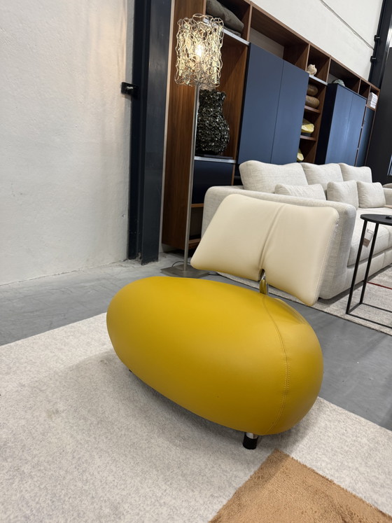 Image 1 of Leolux Pallone armchair yellow leather