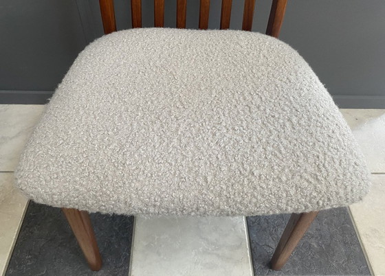 Image 1 of Set of 4 Kai Kristiansen dining chairs 1960s  in White Boucle