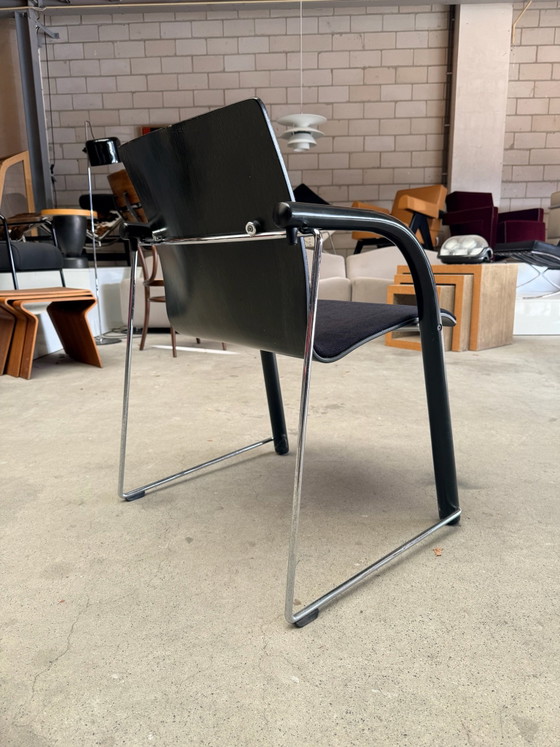 Thonet S320, Wulf Schneider & Ulrich Böhme (Lagerbestand: 2), Stühle und Loungesessel, Stoff, Holz, Schwarz (Foto 6 von 14)