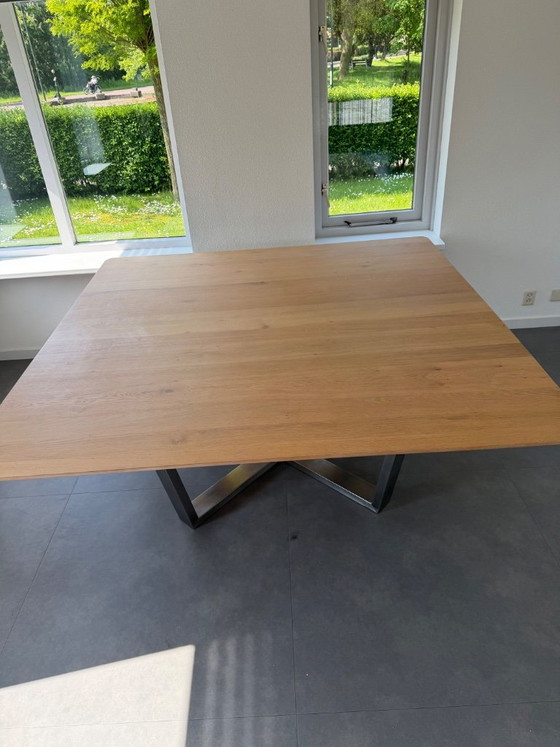 Image 1 of Solid oak whitewash dining table