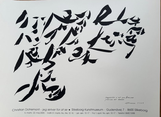 Christian Dotremont, Onmogelijk is niet Frans - mogelijk is Deens, tentoonstellingsposter, Gedrukt in Denemarken
