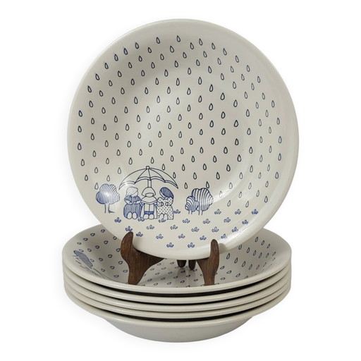 6 Sarreguemines earthenware plates