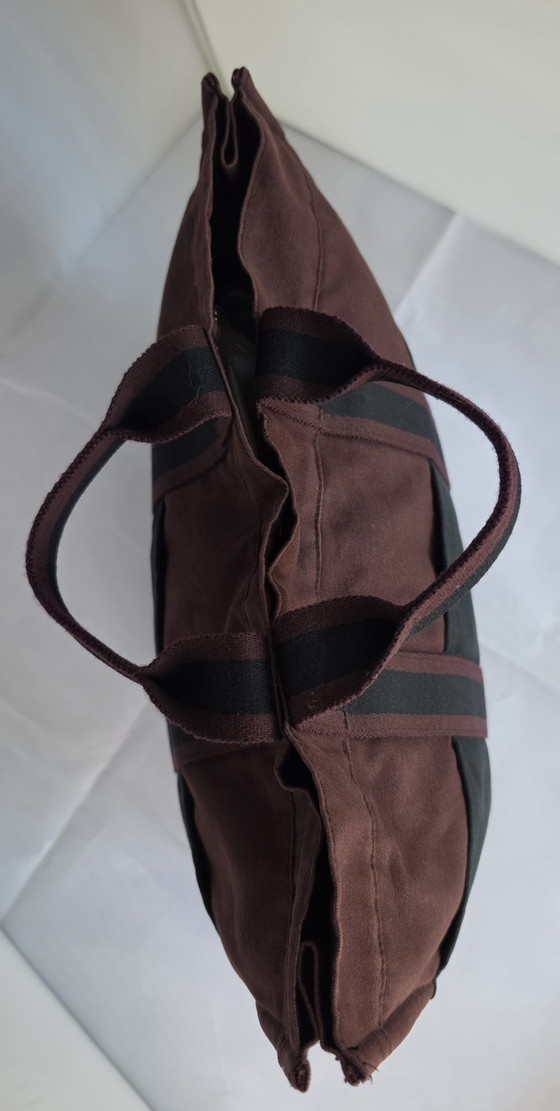 Hermès Fourre Tout MM Vintage Canvas – Bordeaux/Black – Tote bags, Denim (photo 5 of 12)