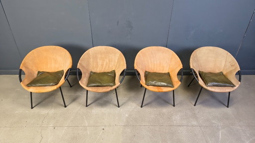 Vintage balloon chairs by Lush & co, 1960s - set of 4