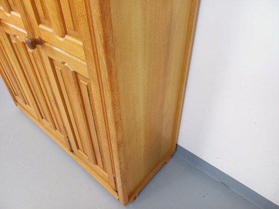 Image 1 of Guillerme et Chambron vintage solid oak wardrobe from the 60s