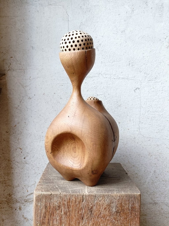 Image 1 of Sculptuur van gebeeldhouwd massief eikenhout