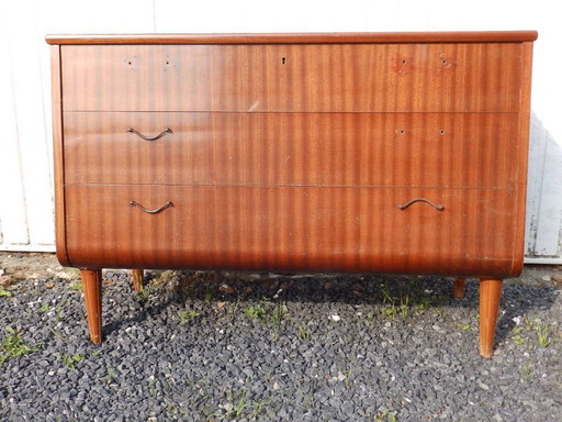Vintage skandinavische Kommode mit 3 Schubladen aus den 50er Jahren