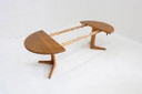 Vintage Deense ronde uitschuifbare eettafel tafel massief teak