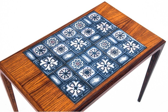 Image 1 of Mesa auxiliar de cerámica azul, Dinamarca, años 60.