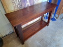 Koloniaal Teakhouten Sidetable, Wandconsole, Haltafel Afm. 120x40cm en 79cm Hoog.