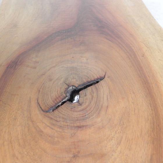 Image 1 of Table d'appoint en bois vintage, tabouret en tronc d'arbre, 1960s