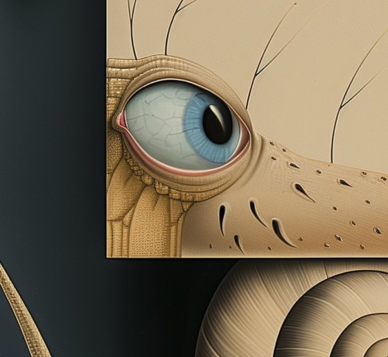 Image 1 of Unique Edition: High-Quality Giclée - Monsieur Escargot and the Fractured Horizon