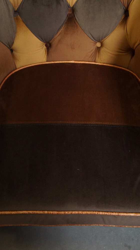 Image 1 of 4 X Chesterfield Club-Sessel aus Stoff