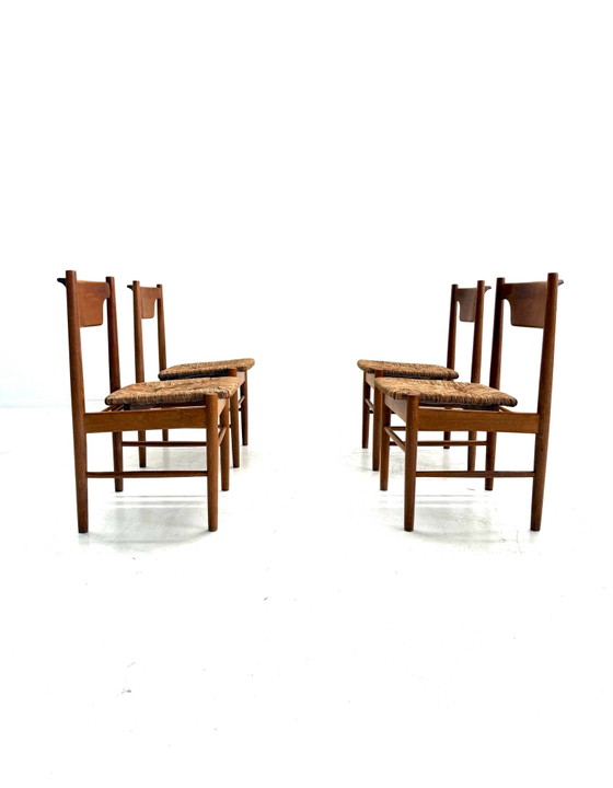 Set di 4 sedie vintage in giunco, Italia anni '70 – Sedie da pranzo, Legno, Vimini (photo 5 of 11)