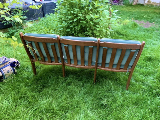 Image 1 of Danish Mid Century 1960er Teakholz Sofa 3-Sitzer Couch Skandi Scandi