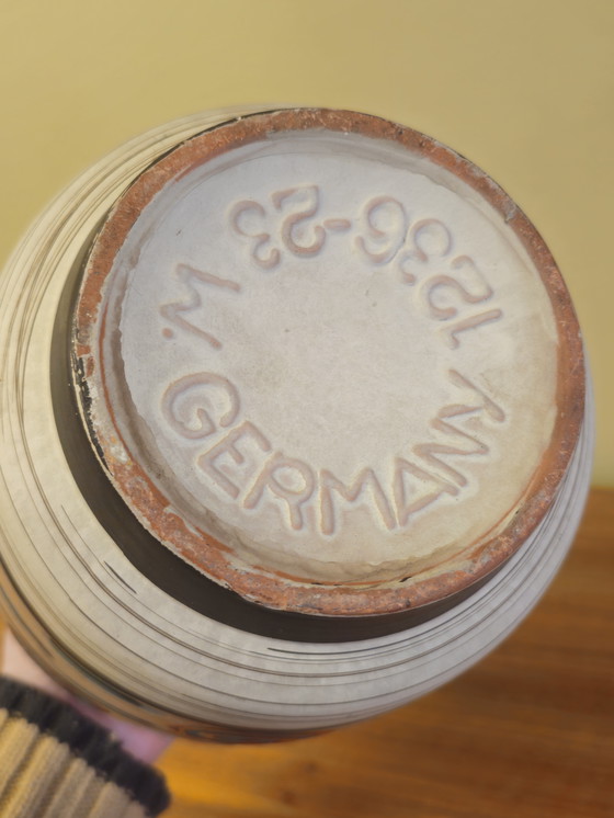 Image 1 of Vintage West Germany Vase Vase Blue Red