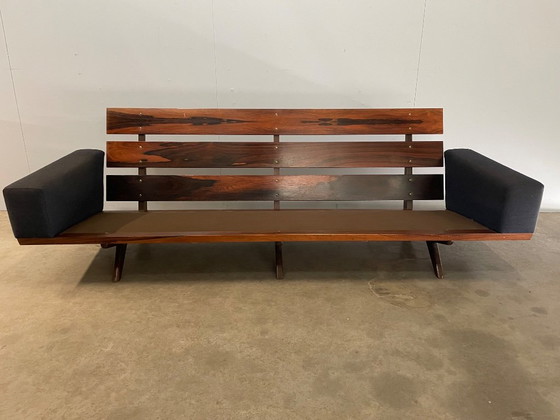 3 SEAT SOFA BY GEORG THAMS FOR AS VEJEN POLSTERMØBELFABRIK, 1960S, 3-5 seaters, Wood, Textile, Grey (photo 11 of 12)
