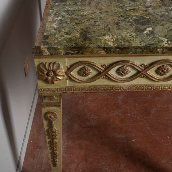Louis XIV Lacquered Wood Console Writing Desk, 17th Century, Scagliola Top, Multi Color, Barok (photo 33 of 33)