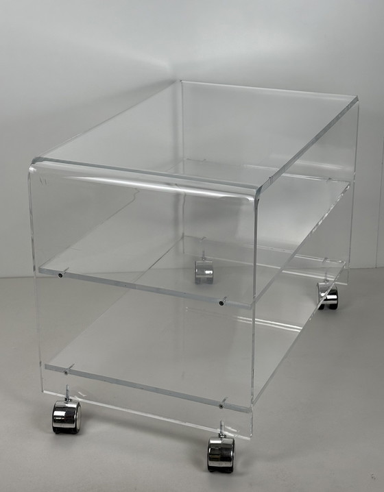 Image 1 of Transparant acryl plexiglas bar cart - audio meubel chroom