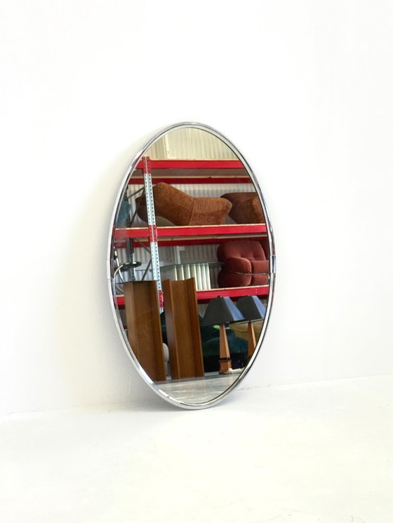 Image 1 of Oval mirror with tube frame small