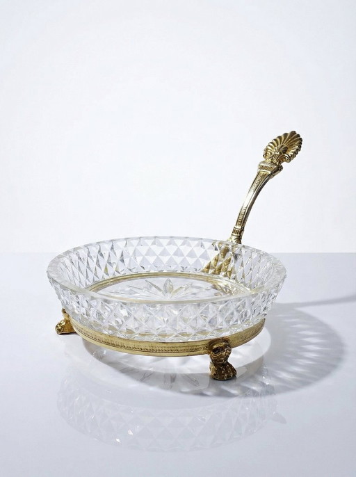 Sèvres crystal trinket tray, designed by L. Seiler, with an antique gilt mount