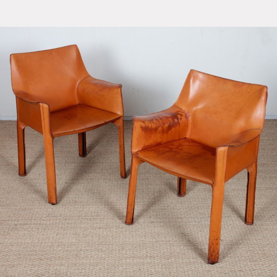 Image 1 of Coppia di poltrone CAB 413 disegnate da Mario Bellini per Cassina, 1970.