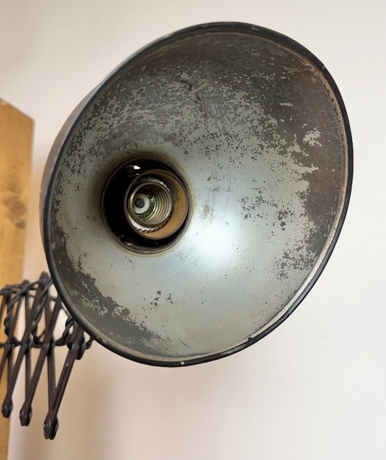 Image 1 of Black Industrial Bauhaus Scissor Wall Lamp from Kaiser Idell, 1930s