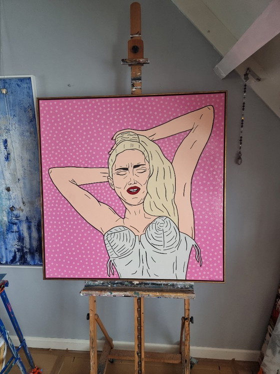 Image 1 of Frances Eckhardt - 90x90 pop art Madonna painting hand-painted artwork modern