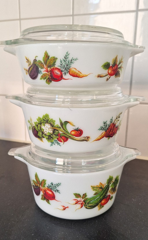 JaJ Pyrex England Tuscany Market baking dishes