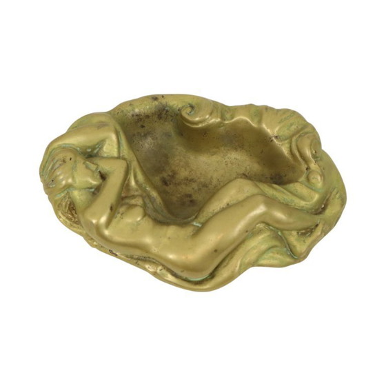 Image 1 of Vintage Brass Ashtray Female Nude