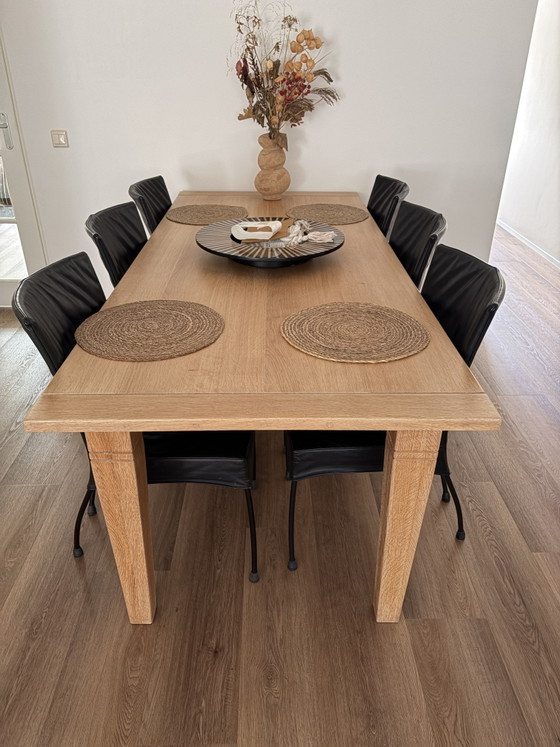 Oak table with Spica chairs – Dining chairs, Leather (photo 4 of 5)