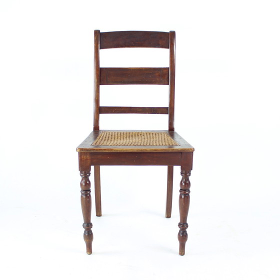 Image 1 of Chaise en bois et en rotin, Tchécoslovaquie, années 1910