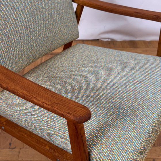 Image 1 of Paar volledig gerenoveerde Tsjechoslowaakse Interier eiken fauteuils, jaren 1960 - Mid Century Modern