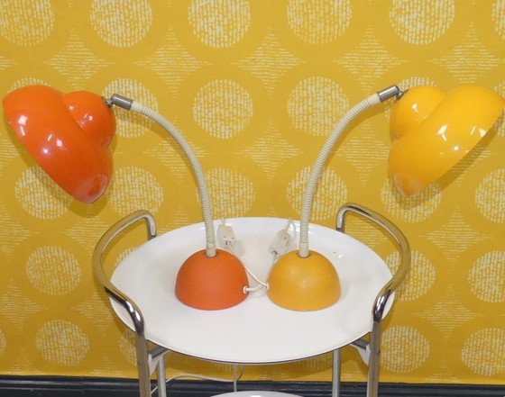 Image 1 of Temde type 21 60s lamp table lamp orange desk lamp gooseneck