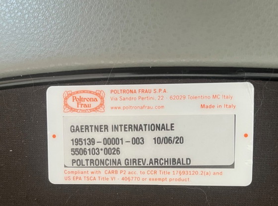 Image 1 of 4x Poltrona Frau / Archibald sedie girevoli in pelle sala da pranzo