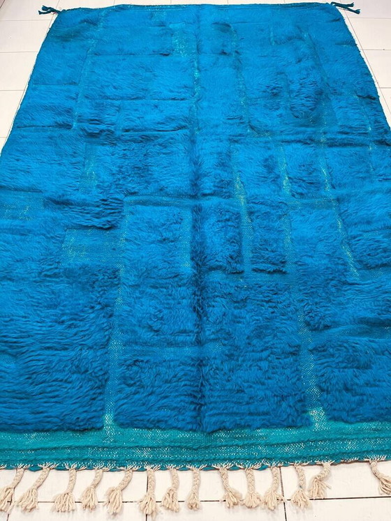 Handmade blue Moroccan rug 200cm x 300cm – Rugs & carpets, Wool (photo 2 of 10)