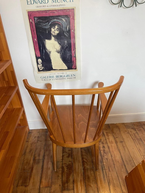 Image 1 of Poltrona in legno a forma di ventaglio Baumann, anni '60