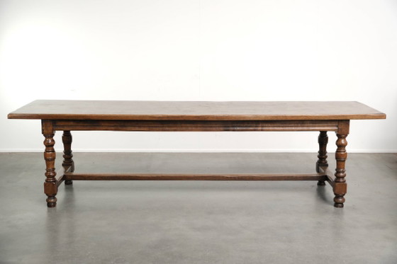 Image 1 of Grote antieke Engelse eikenhouten boeren xxl eettafel in een uniek groot formaat en een prachtig patina uit begin 19e eeuw