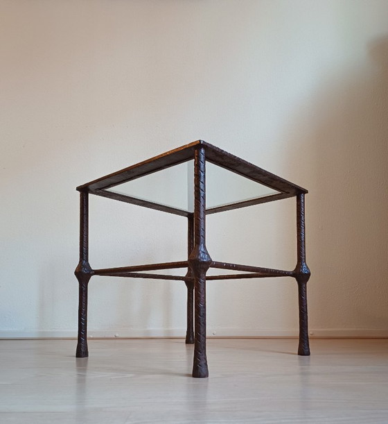 Image 1 of 2 side tables Vintage Brutalist wrought iron