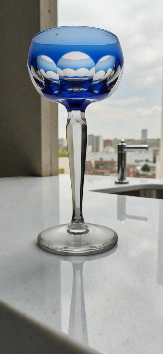 Image 1 of 6 Val Saint Lambert Wine Glasses, 1960s