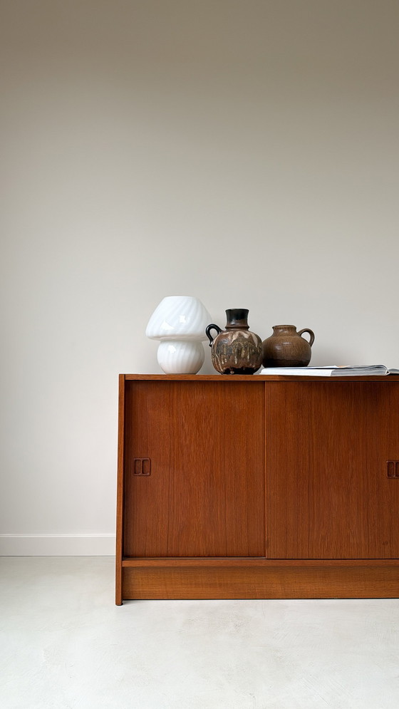 Image 1 of Vintage Danish wooden cabinet with sliding doors