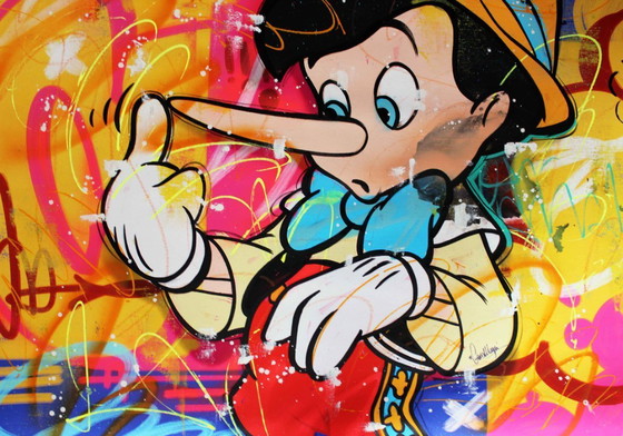 Image 1 of Cross Magri – “Keizerlijk (Pinocchio)” – Origineel doek 106 x 106 cm