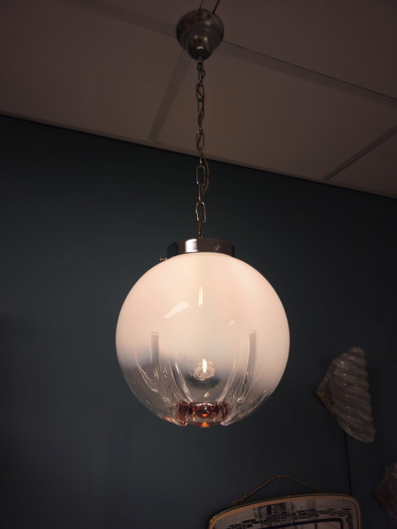 Image 1 of Vintage Murano Mazzega Suspension Lampe Plafond Italie