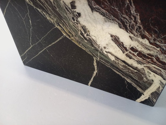 Image 1 of Vintage oval coffee table in black marble from the 1970s